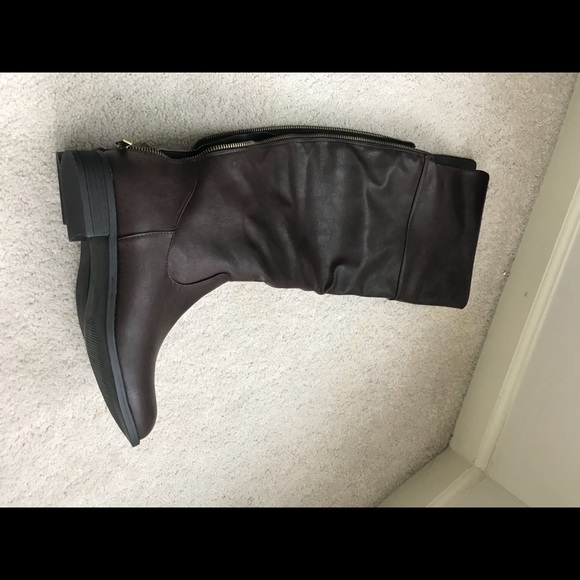 Dark brown over the knee riding boots - Picture 3 of 5